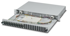 19Z-Spleißbox, grau, 1 HE, komplett spleißfertig vorkonfektioniert, für 12x