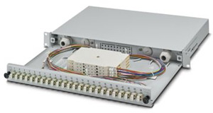 19Z-Spleißbox, grau, 1 HE, komplett spleißfertig vorkonfektioniert, für 24x