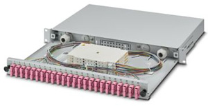 19Z-Spleißbox, grau, 1 HE, komplett spleißfertig vorkonfektioniert, für 24x