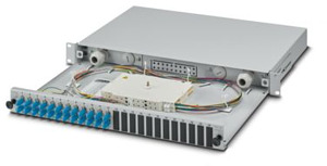 19Z-Spleißbox, grau, 1 HE, komplett spleißfertig vorkonfektioniert, für 12x