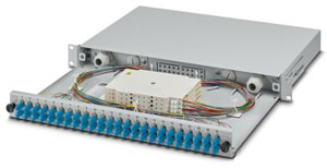 19Z-Spleißbox, grau, 1 HE, komplett spleißfertig vorkonfektioniert, für 24x