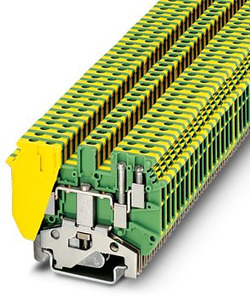 Schutzleiterklemme 4qmm grün-gelb Klemmenbreite 5,2mm