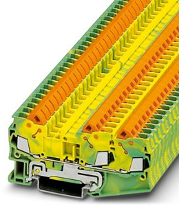 QUICKON-Dreileiter-Klemme 2,5qmm Schnellanschluss grün-gelb