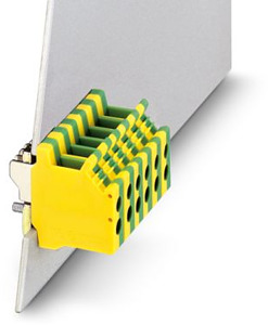 PE-Schutzleiterklemme 0,2-6qmm grün-gelb f.1,5mm dicke Bleche