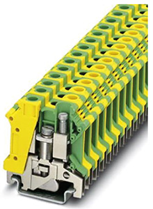 Schutzleiterklemme 10qmm grün-gelb Klemmenbreite 10,2mm