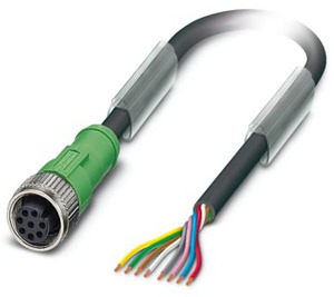 Sensor-Aktor-Kabel 8pol. mit Buchse gerade M12
