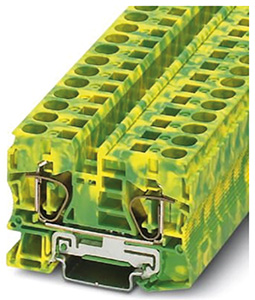 Zugfeder-Schutzleiterklemme 10qmm grün-gelb