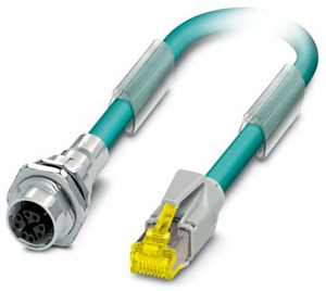 Konfektioniertes Ethernet-Kabel, CA T6<sub>A</sub>, geschirmt, 4-paarig