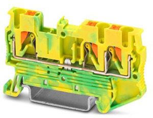 Schutzleiterklemme 2,5qmm 3xAnschlüsse grün-gelb