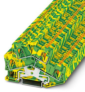 Schutzleiter-Reihenklemme 0,14-4qmm Schenkelfederanschl. B=5,2mm gr-ge