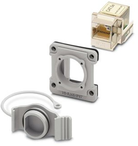 RJ45-Anbaurahmen, IP67, für rechtec kigem Montageausschnitt, mit Dichtu