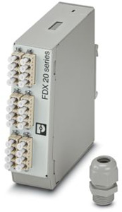 Tragschienen-Spleißbox, komplett sp leißfertig montiert, für 12x LC-Dup