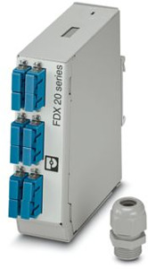 Tragschienen-Spleißbox, komplett sp leißfertig montiert, für 6x SC-Dupl