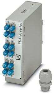 Tragschienen-Spleißbox, komplett sp leißfertig montiert, für 6x ST-Dupl