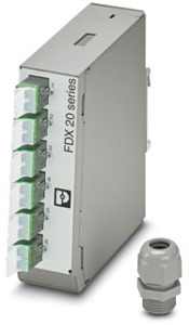 Tragschienen-Spleißbox, komplett sp leißfertig montiert, für 6x E2000<s