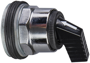 Schwarzer Wahlschalter Ø 30 - lange