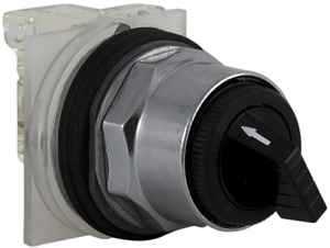 Schwarzer Wahlschalter, Ø 30, mit K