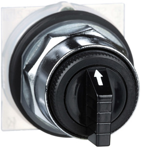 Schwarzer Wahlschalter, Ø 30, mit K