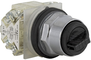 Wahlschalter, schwarz Ø 30, m. Kneb