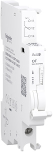 Hilfskontakt, Acti9, OF, 2mA bis 100mA, 24VAC bis 250VAC