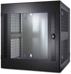 NetShelter WX 13U w/Threa ded Hole Vertical Mounting Rail Glass Fr