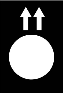 Symbolschild Katzfahrwerk links Links V2 schwarz