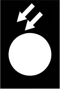 Symbolschild Fahrwerk links schwarz