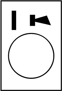 Symbolschild Ein mit Hupe