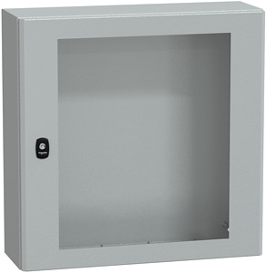 Wandschrank HxBxT=600x600x150mm m.Glastür lichtgrau