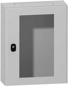 Wandschrank HxBxT=500x400x150mm m.Glastür lichtgrau