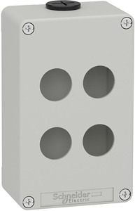 Leergehäuse XAP, Metall, grau, für 4x22mm, 80x130x51,5, M20