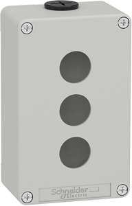 Leergehäuse XAP, Metall, grau, für 3x22mm, 80x130x51,5, M20