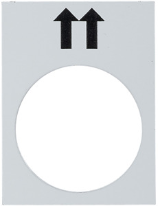 Symbolschild Hubwerk heben weiss