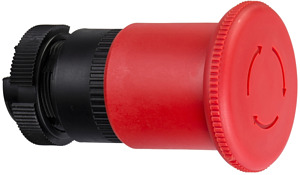 Pilztaster d=40mm rot mit Drehentriegelung