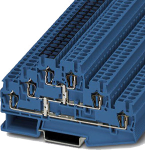 N-Dreistockklemme 2,5mm2 Federzuganschluss blau 1 Potential