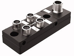 Passiver Aktuator-/Sensor-Verteiler , 4-fach, M8x1 I/O Steckplatz mit M12 S