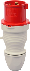 CEE-Stecker Kabelknickschutz 3x32A CEEtyp 400V 3-polig 9h rt IP44