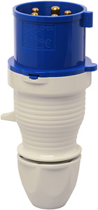 Stecker 32A 5P 9h schraubenlos und mit außenliegender Kabelverschraubu