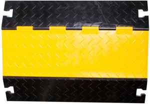 Kabelbrücke 4K gerade Vollgummi, schwarz/gelb