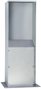 Edelstahlsäule für Steckdosenkombin ationen mit den Gehäusen der Größe