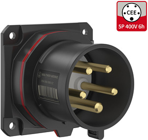 CEE NEO Anbaustecker gerade 16A 5P 6h IP54 als Phasenwender